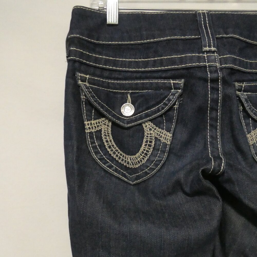 TRUE RELIGION BRAND JEANS | size 26 | Classic Dark Blue Straight Leg Denim Jeans - Picture 10 of 16